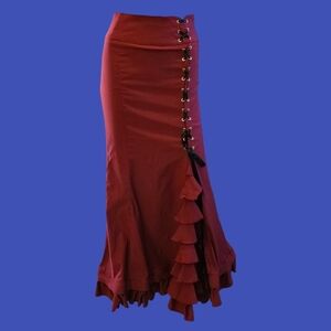 BELLE POQUE Ruffle Lace-up Fishtail Mermaid Gasparilla Castlecore Skirt